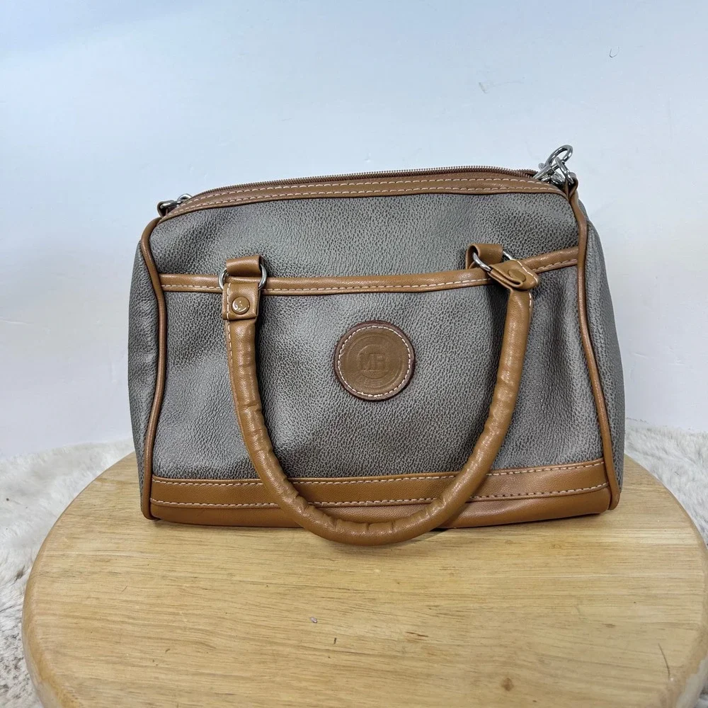 Pacific Connections Satchel Bag Top Handle Shoulder Bag Taupe‎ Brown Small